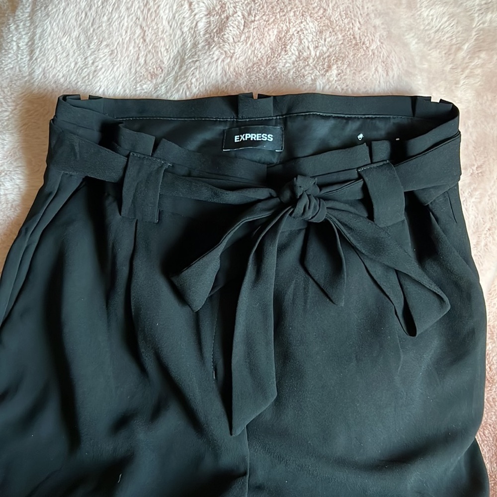 Express Paper Bag Waist Ankle High Rise Dress Pants